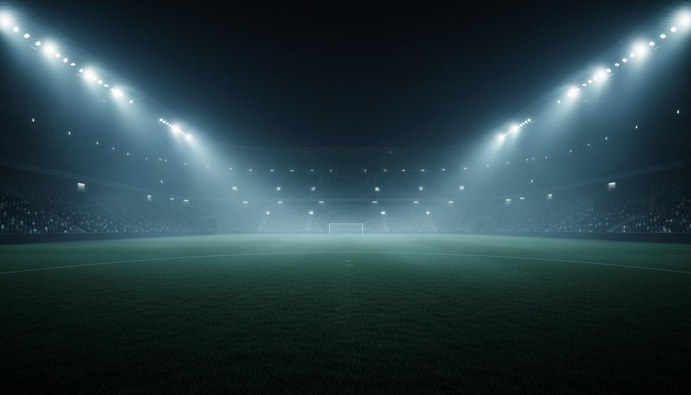 Football pitch at night